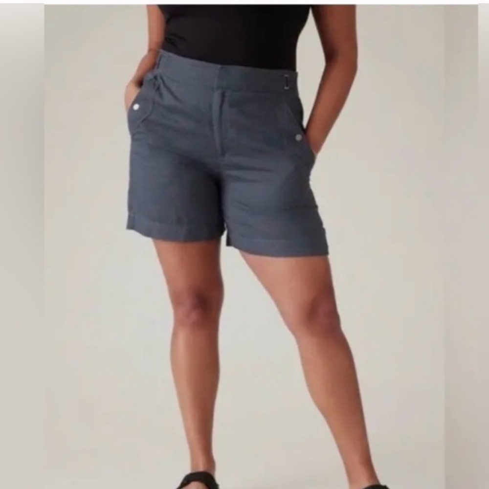 COPY - NWT-Athleta Granite Blue Voyager Linen Short - Picture 3 of 4